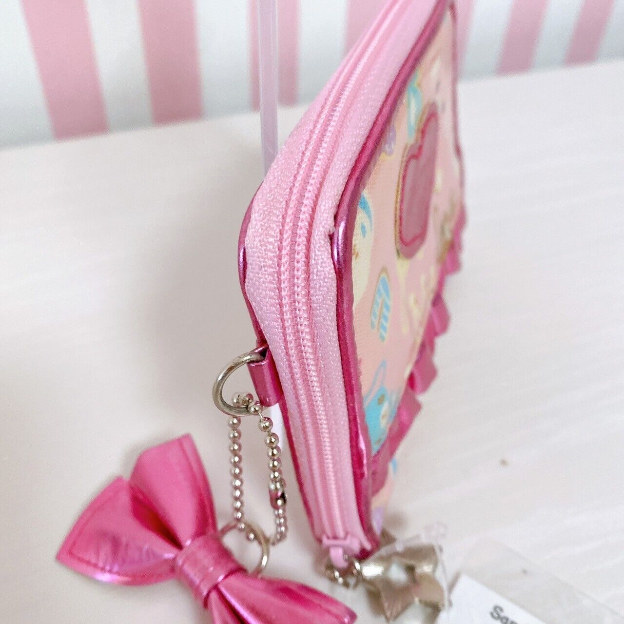 Sanrio Sugar Bunnies Wallet Coin Case Folding Pink Frill Heart Kawaii Character