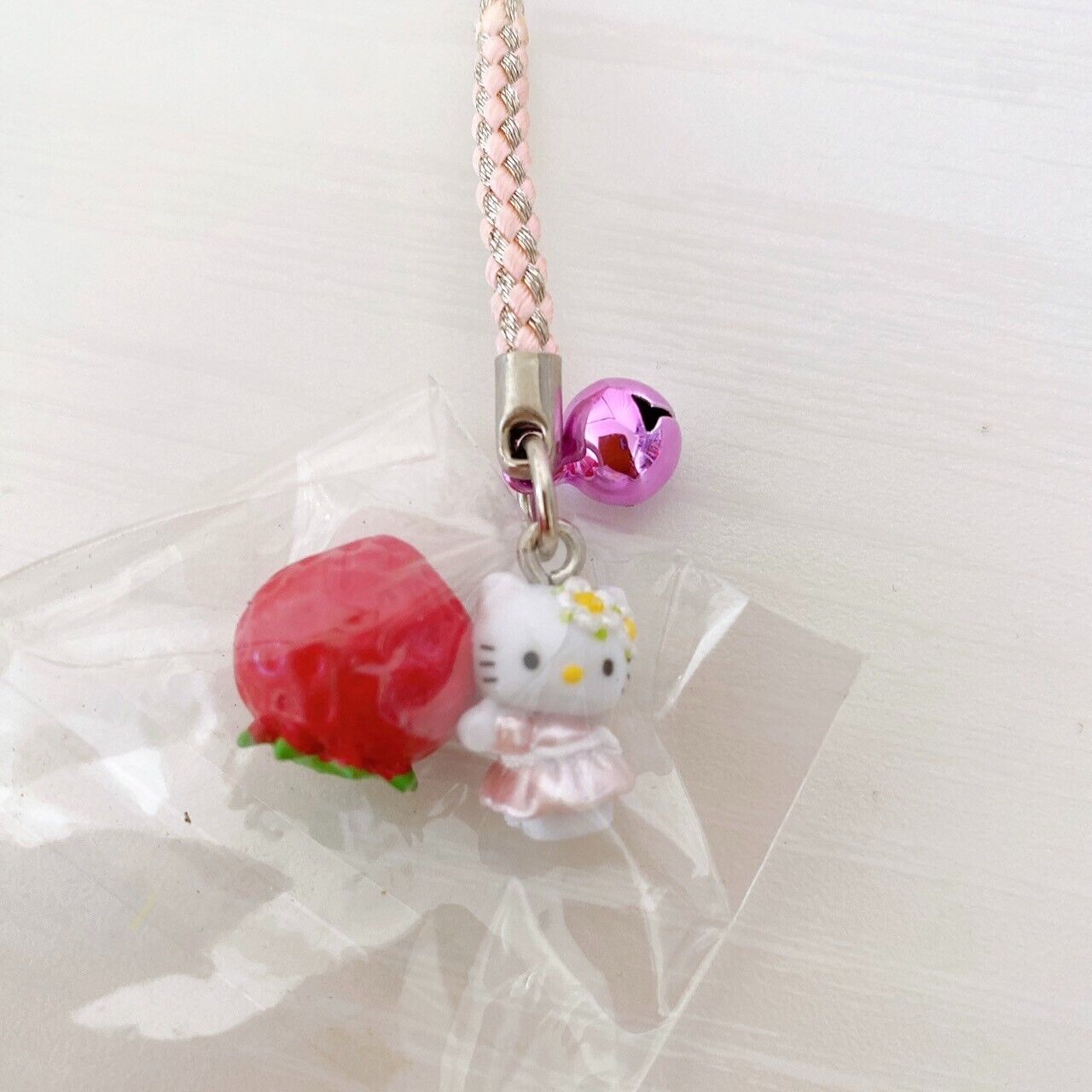 Sanrio Hello Kitty Gotochi Keyring Keychain 5 Set  Mini Mascot Strawberry Udon