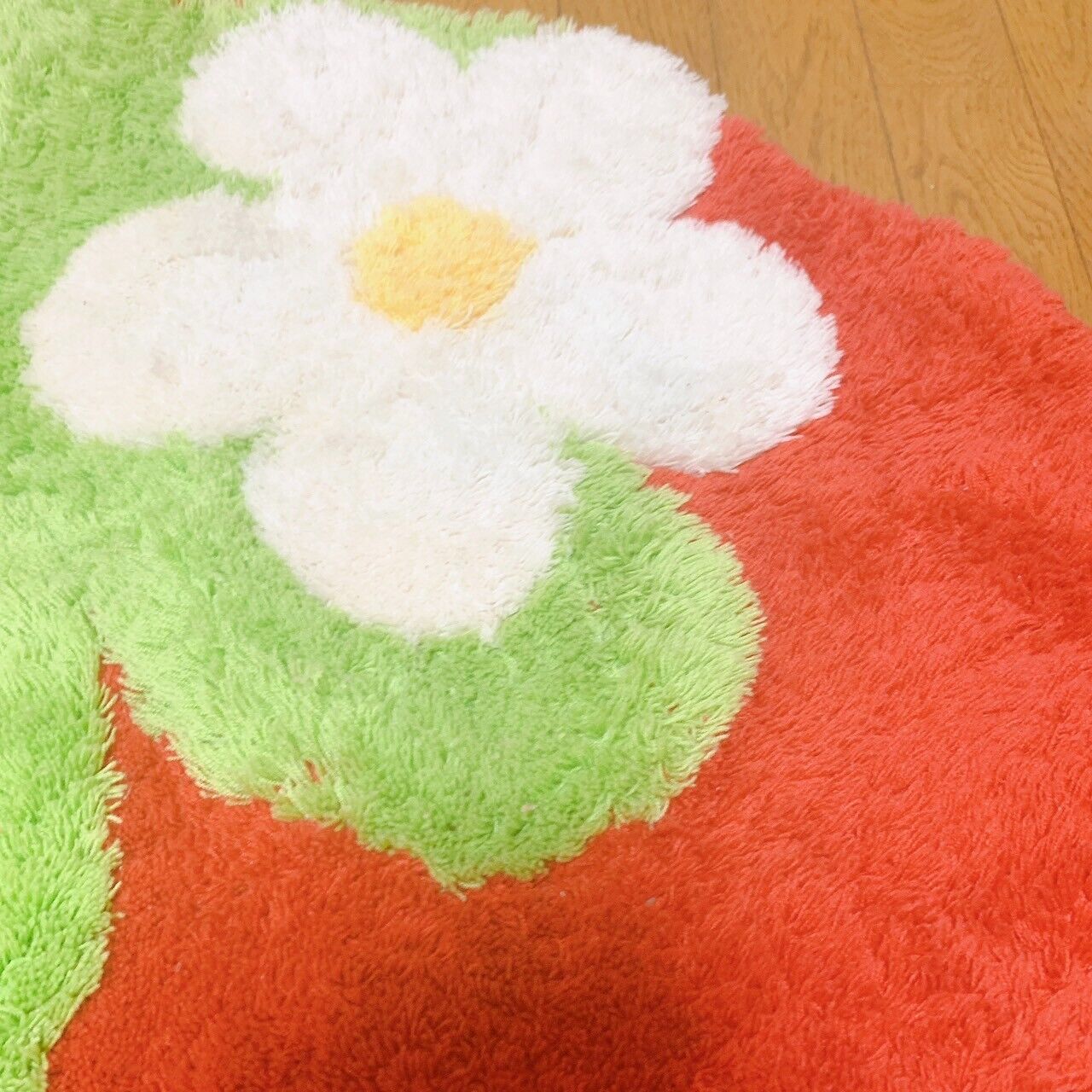 Mother Garden Rug Mat Big Strawberry Red Flower White Green Kawaii Cute Rare