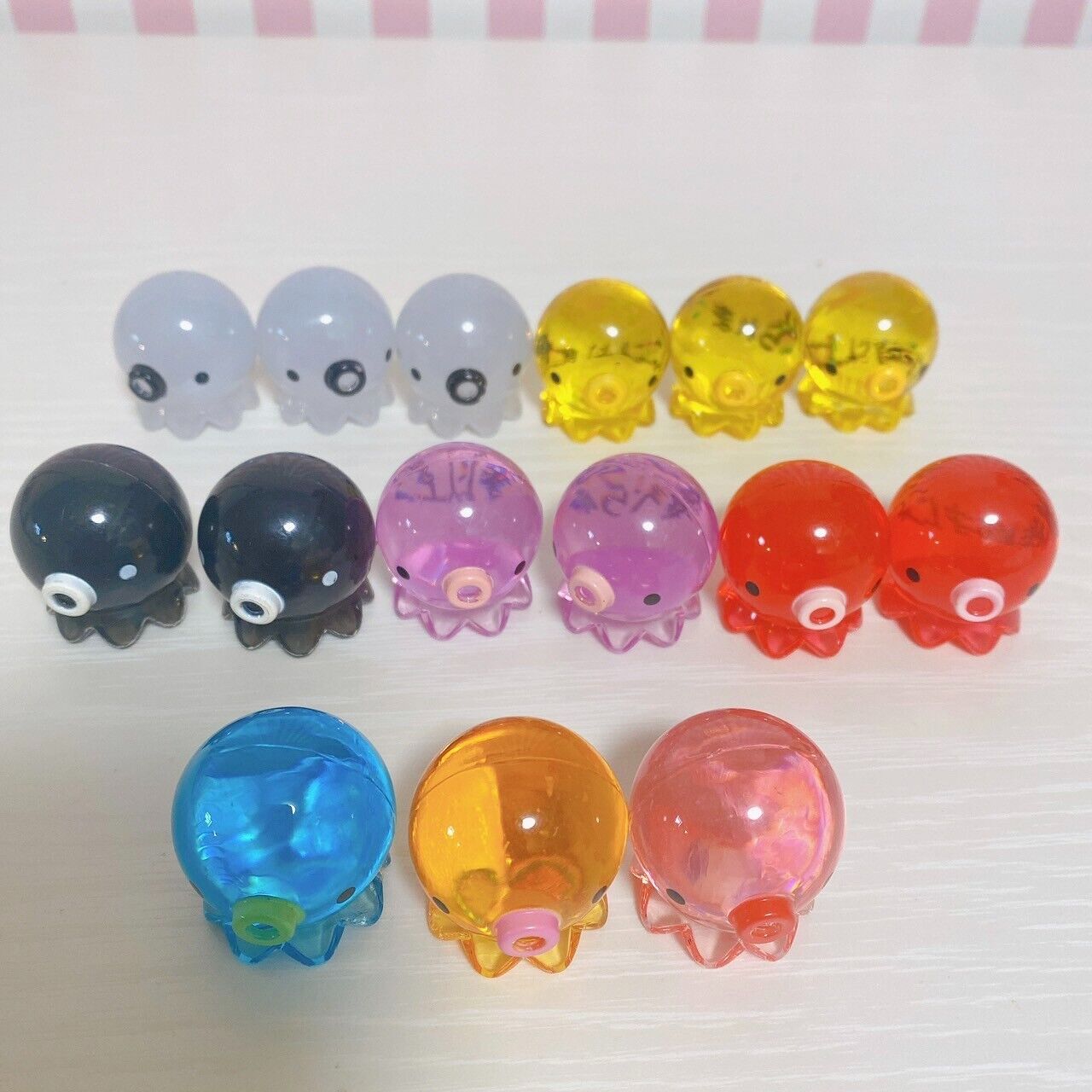 Takocchu Soft Mini Figure Mascot 15 Set Octopus Clear Red Yellow Blue Black Rare