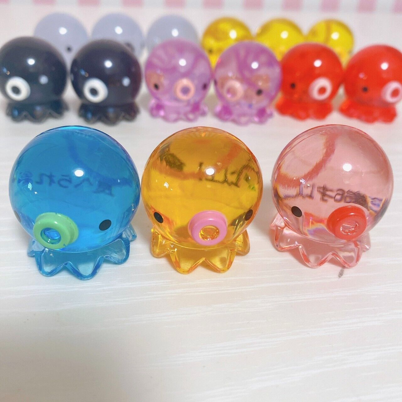 Takocchu Soft Mini Figure Mascot 15 Set Octopus Clear Red Yellow Blue Black Rare