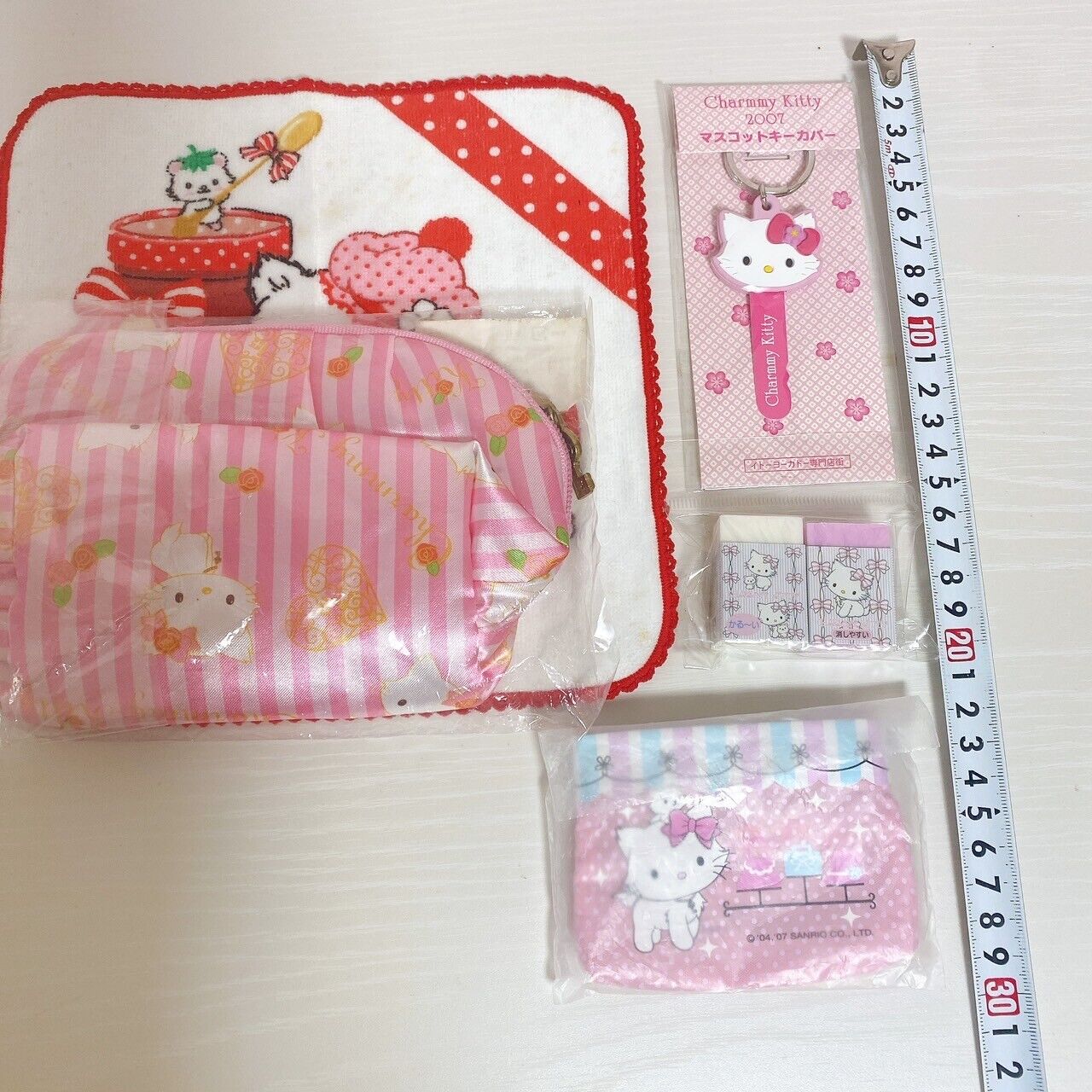 Sanrio Charmmy Charmy Kitty 5 Set Pouch Mini Hand Towel Key Cover Eraser Kawaii