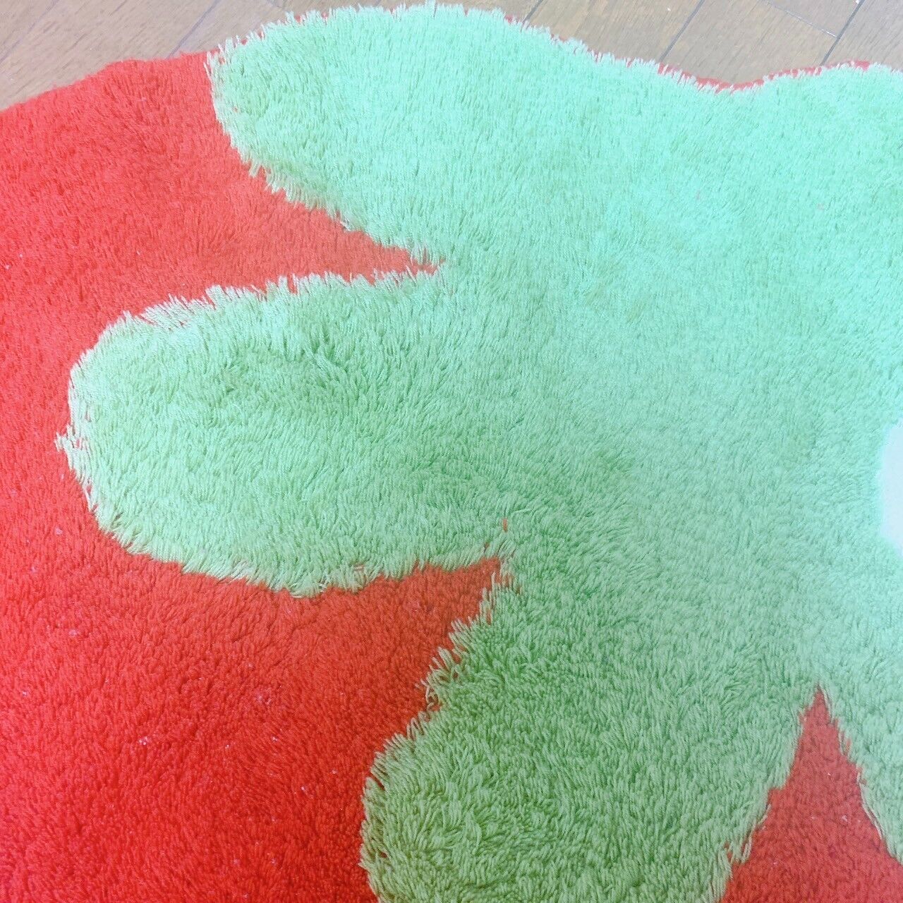 Mother Garden Rug Mat Big Strawberry Red Flower White Green Stem Kawaii Rare