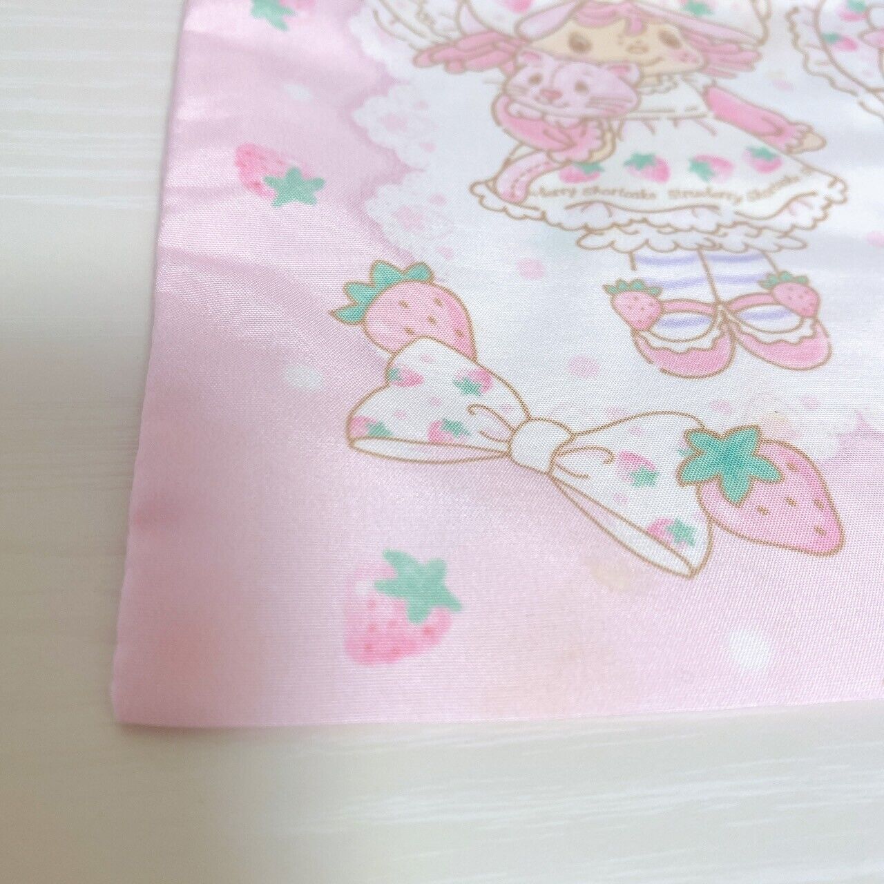 Sanrio Strawberry Shortcake Hello Kitty Drawstring Bag Purse Pouch Ribbon Pink