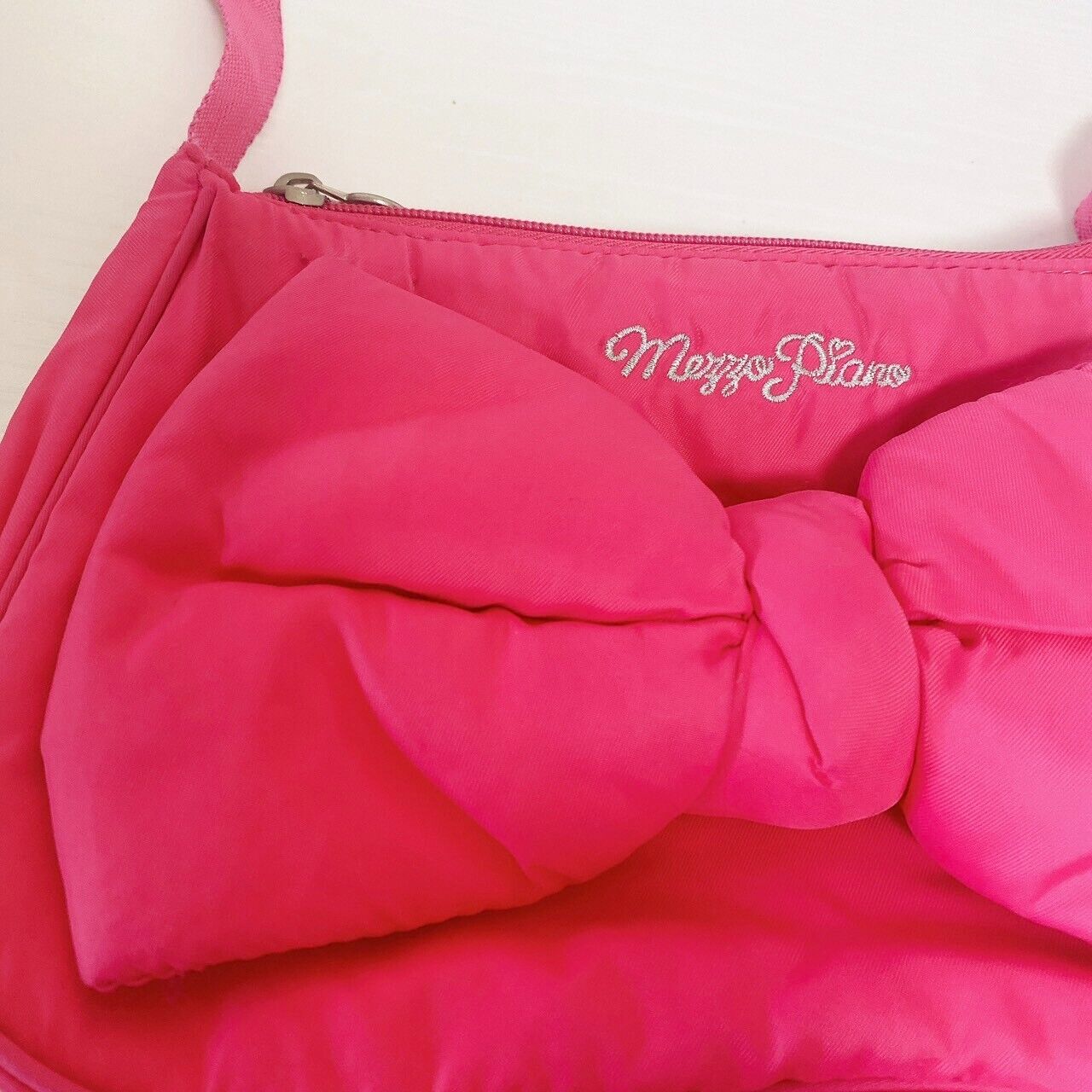 Mezzo Piano Shoulder Mini Bag Pochette Pink Ribbon Kids Girl Kawaii Cute Rare