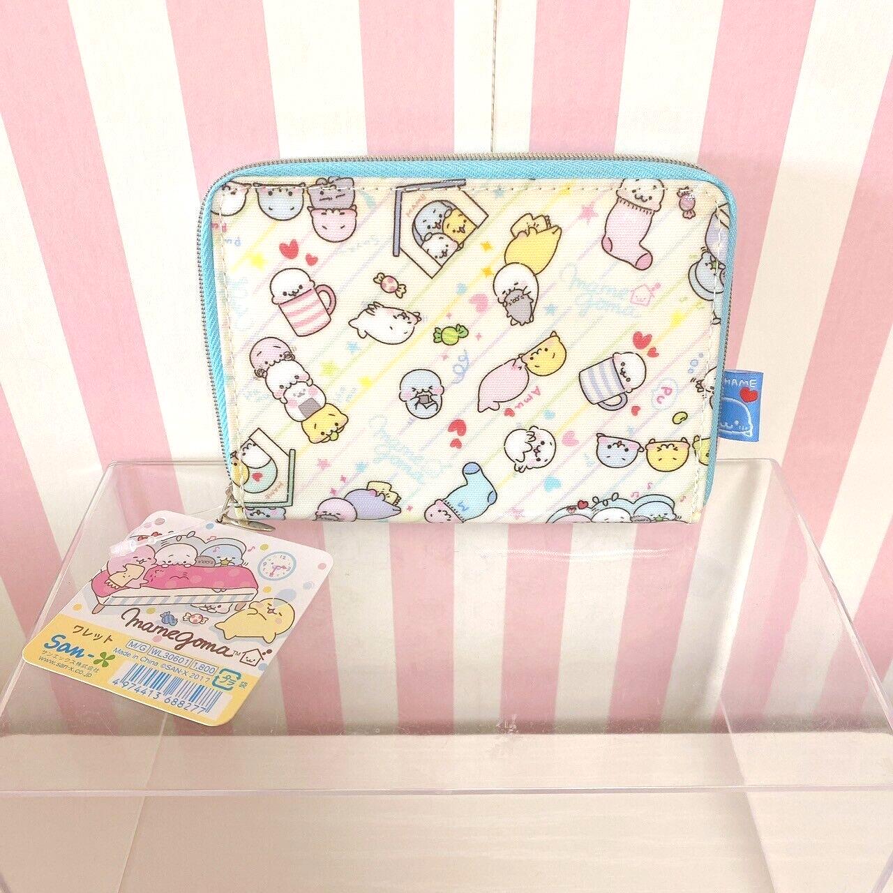 San-X Mamegoma Wallet Coin Case Purse Mini Light Blue Kawaii Character Rare