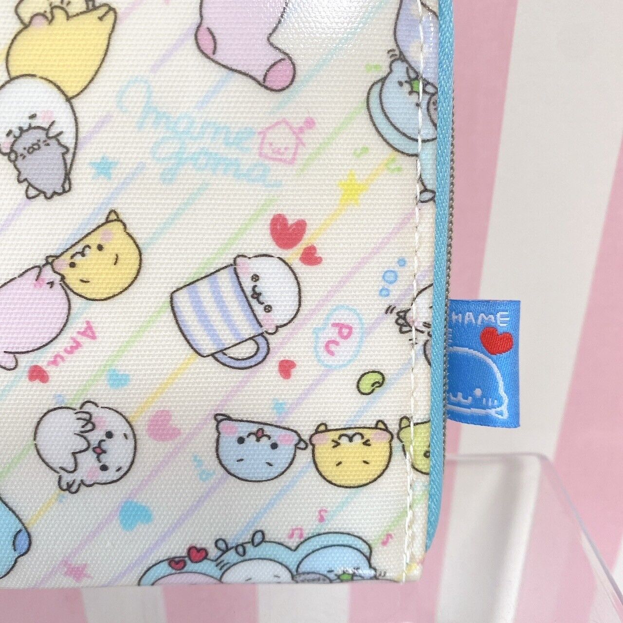 San-X Mamegoma Wallet Coin Case Purse Mini Light Blue Kawaii Character Rare