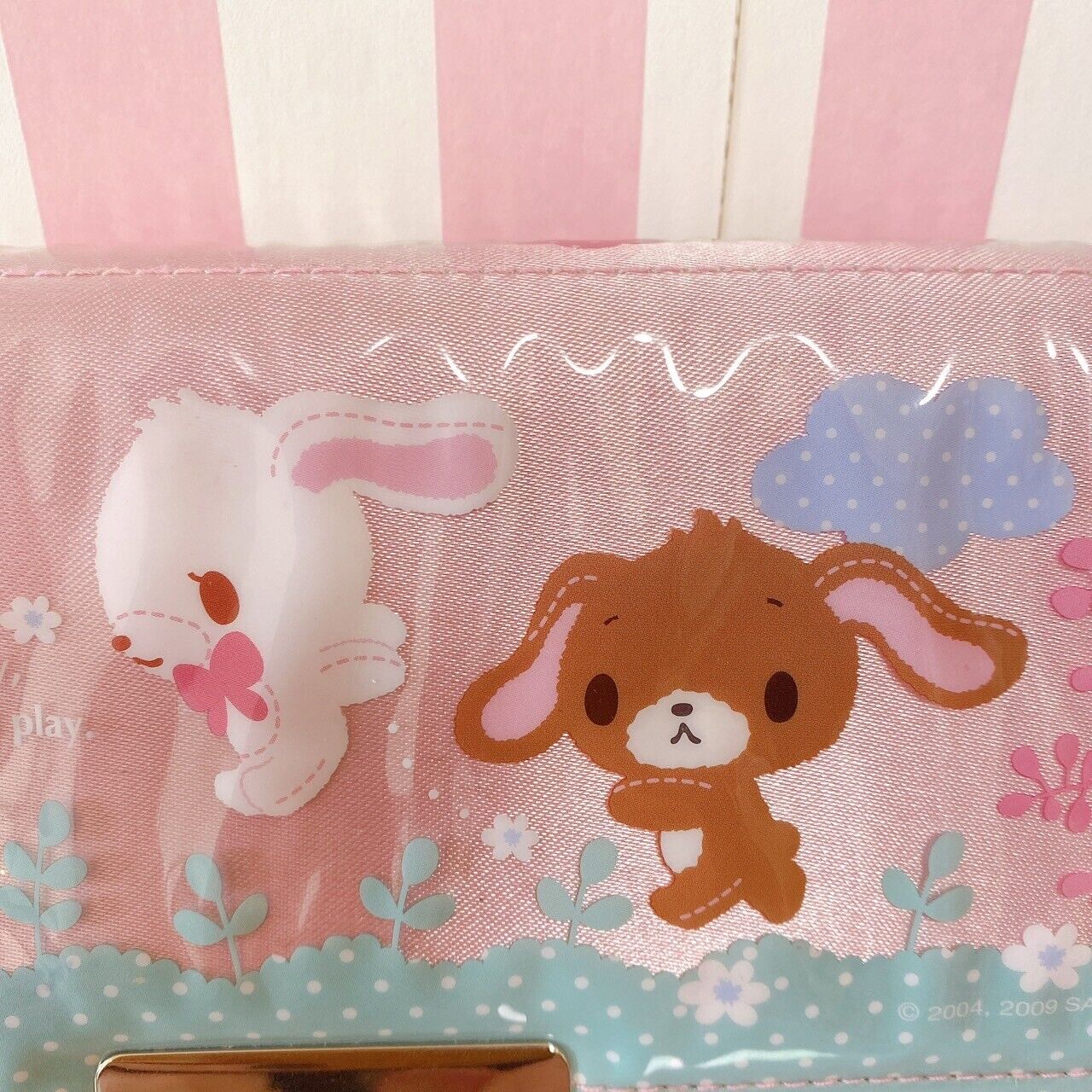 Sanrio Sugar Bunnies Pencil Case Poach Stationery Pink Shirousa Kurousa Bicycle