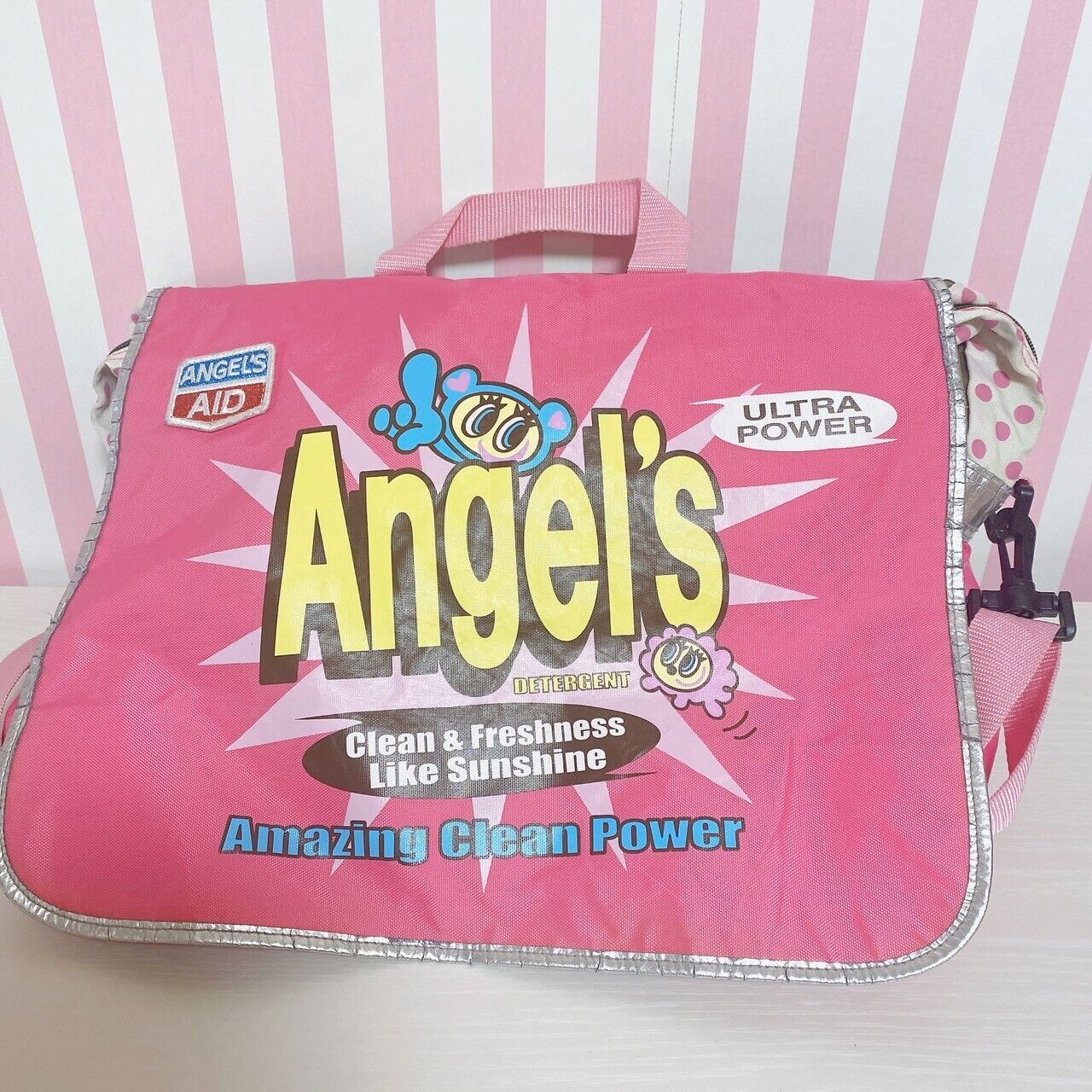 Angel Blue Shoulder Horizontal Bag Rucksack 2way Pink Kindergarten Kids Kawaii