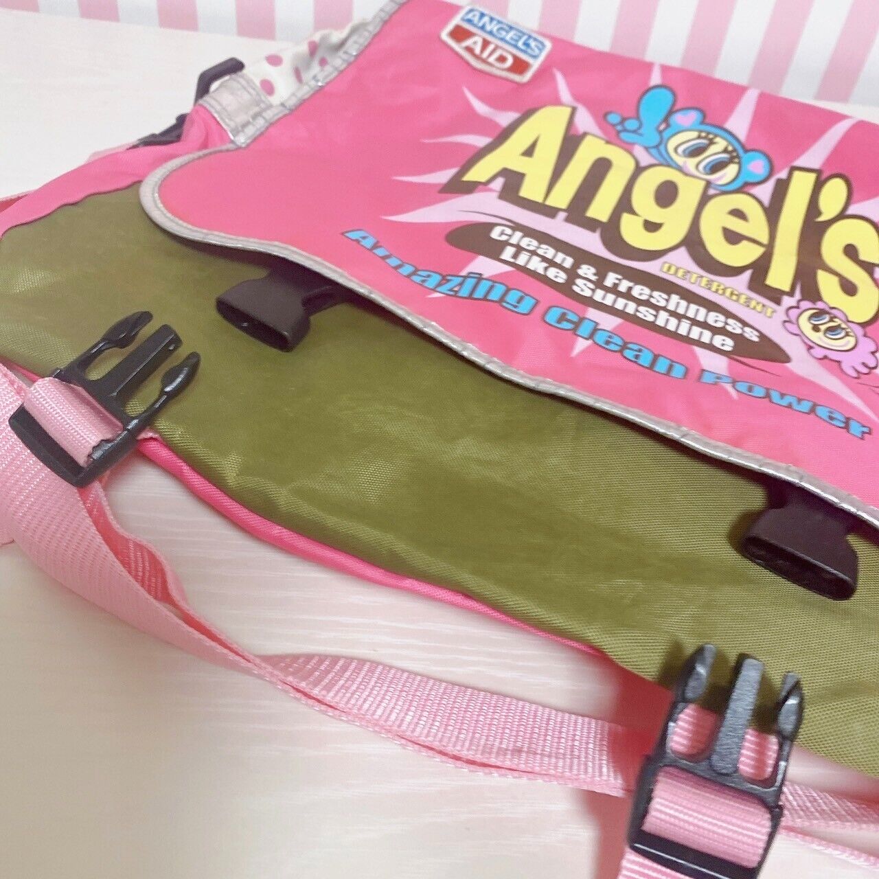 Angel Blue Shoulder Horizontal Bag Rucksack 2way Pink Kindergarten Kids Kawaii