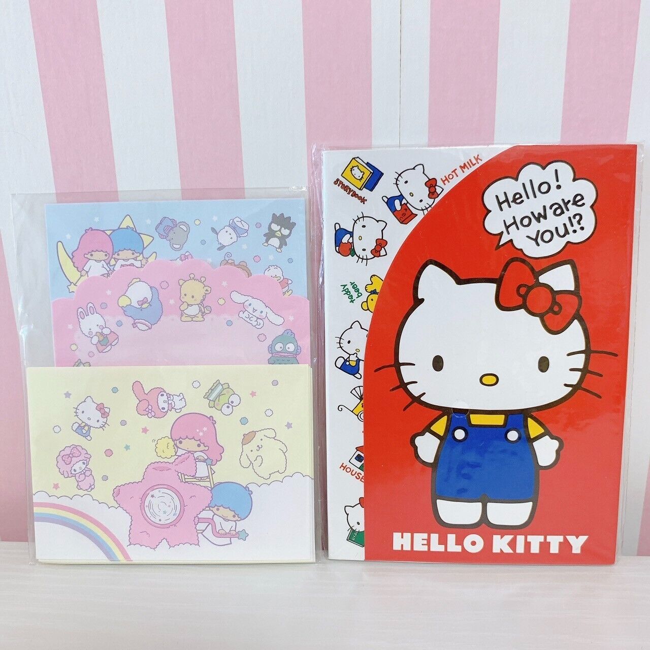 Sanrio Letter Paper 2 Set Stationery Hello Kitty Little Twin Stars Kikilala Rare