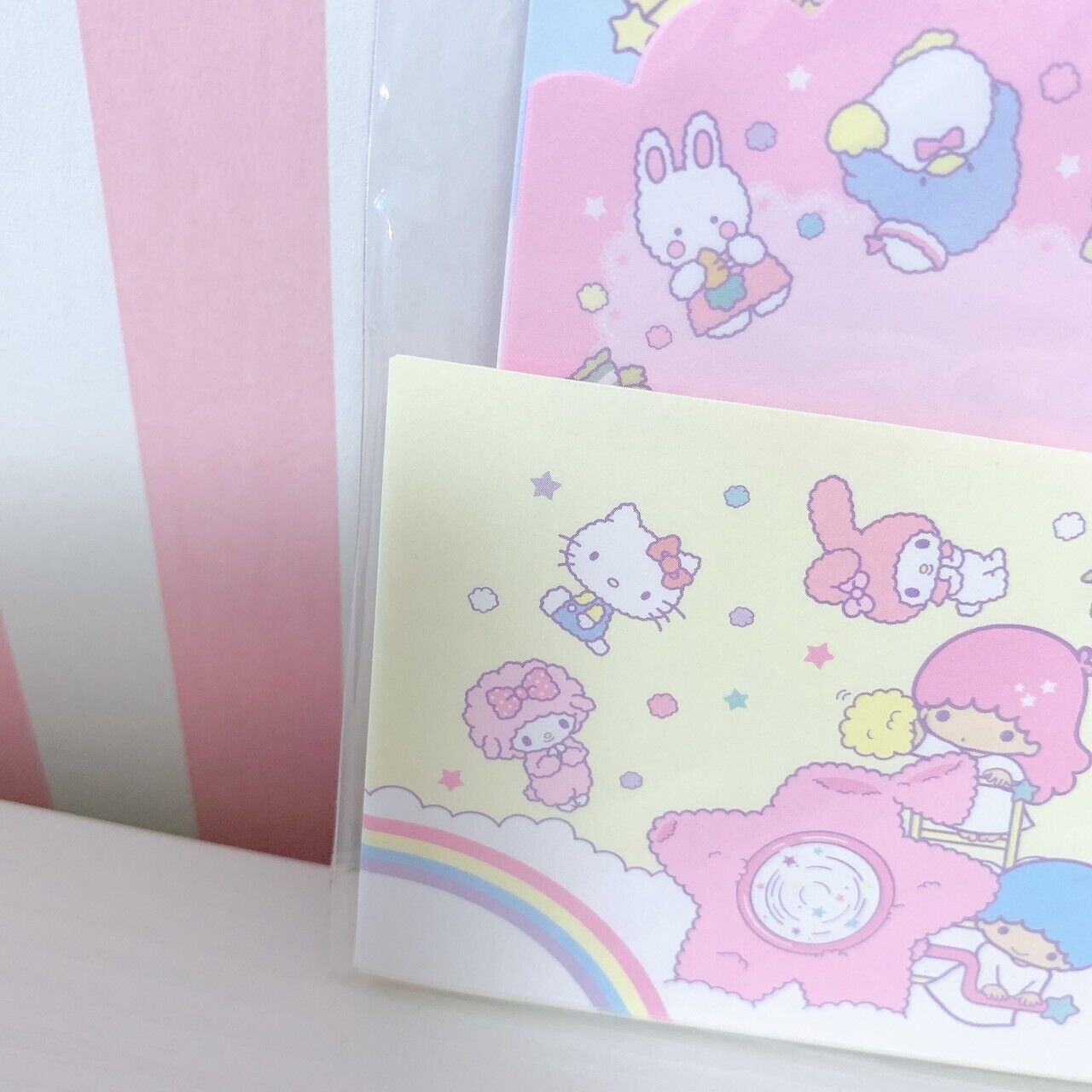 Sanrio Letter Paper 2 Set Stationery Hello Kitty Little Twin Stars Kikilala Rare