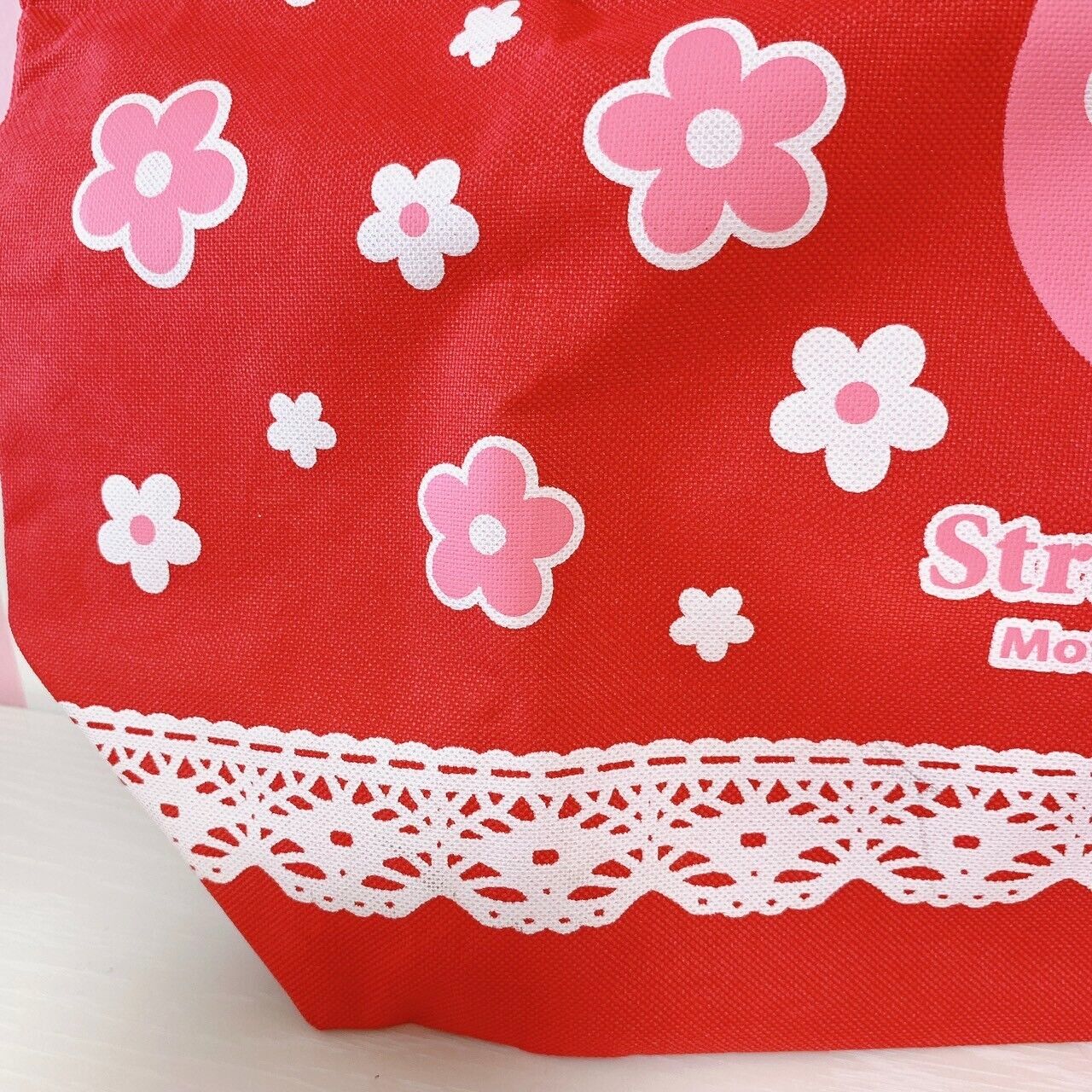 Mother Garden Tote Bag Shoulder Bag Mini Note Sticker 4 Set Strawberry Red Pink