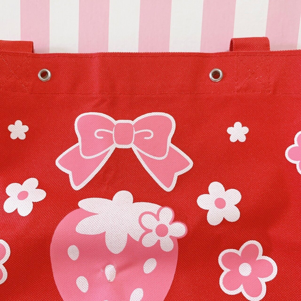 Mother Garden Tote Bag Shoulder Bag Mini Note Sticker 4 Set Strawberry Red Pink