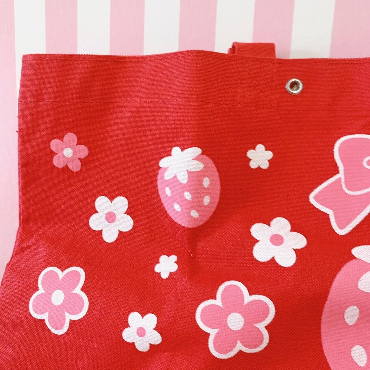 Mother Garden Tote Bag Shoulder Bag Mini Note Sticker 4 Set Strawberry Red Pink