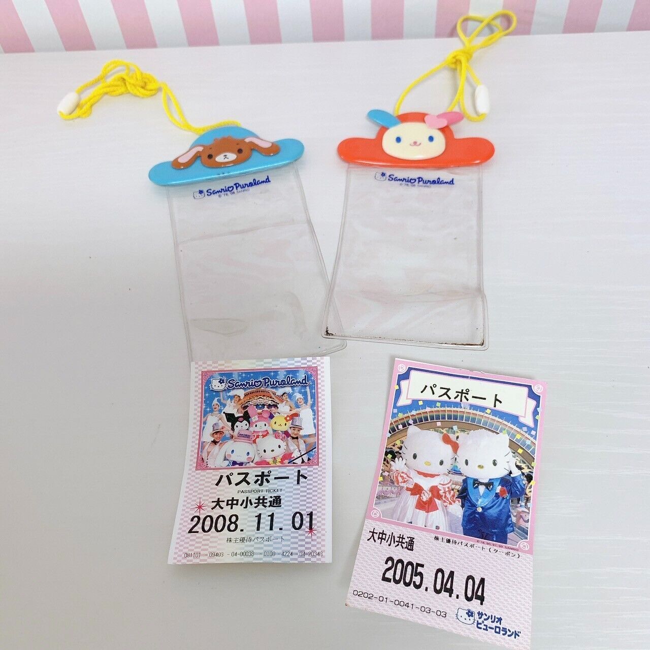 Sanrio Sugar Bunnies Kurousa Usahana Puroland Pass Case Rabbit 2 Set Orange Rare