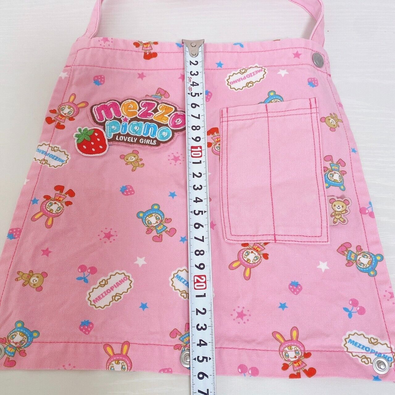 Mezzo Piano Apron 130 Pink Cherry Strawberry Berrie Chan Kids Kawaii Character