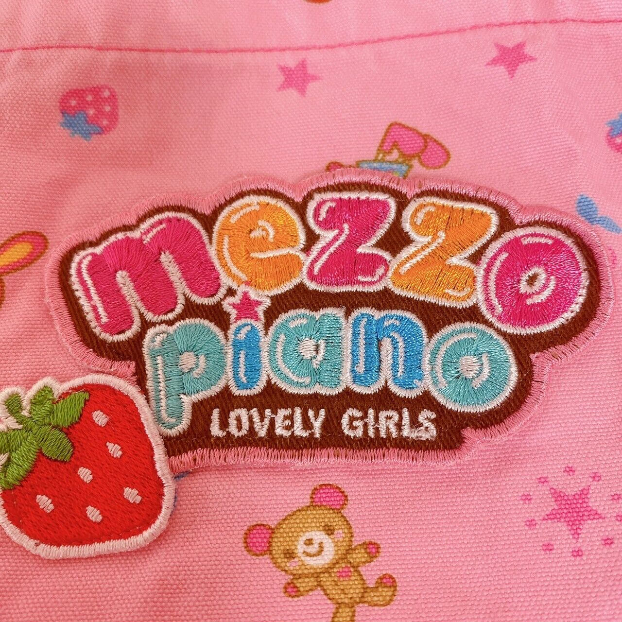 Mezzo Piano Apron 130 Pink Cherry Strawberry Berrie Chan Kids Kawaii Character