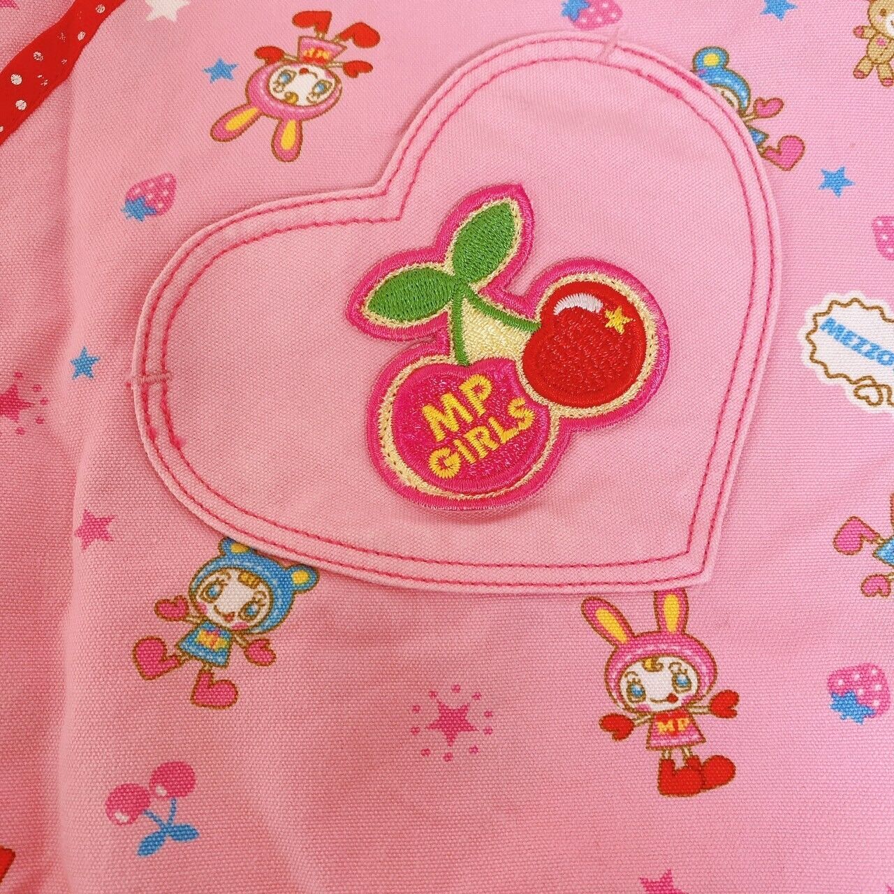 Mezzo Piano Apron 130 Pink Cherry Strawberry Berrie Chan Kids Kawaii Character