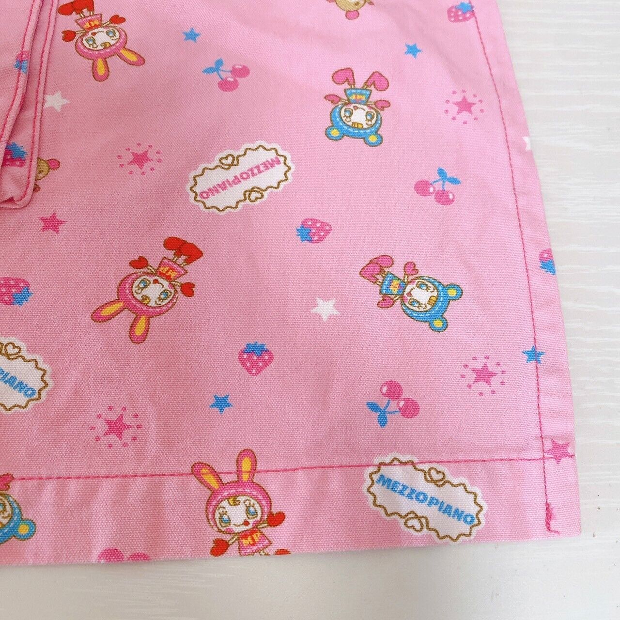 Mezzo Piano Apron 130 Pink Cherry Strawberry Berrie Chan Kids Kawaii Character