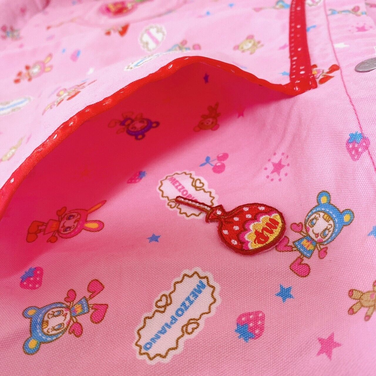 Mezzo Piano Apron 130 Pink Cherry Strawberry Berrie Chan Kids Kawaii Character