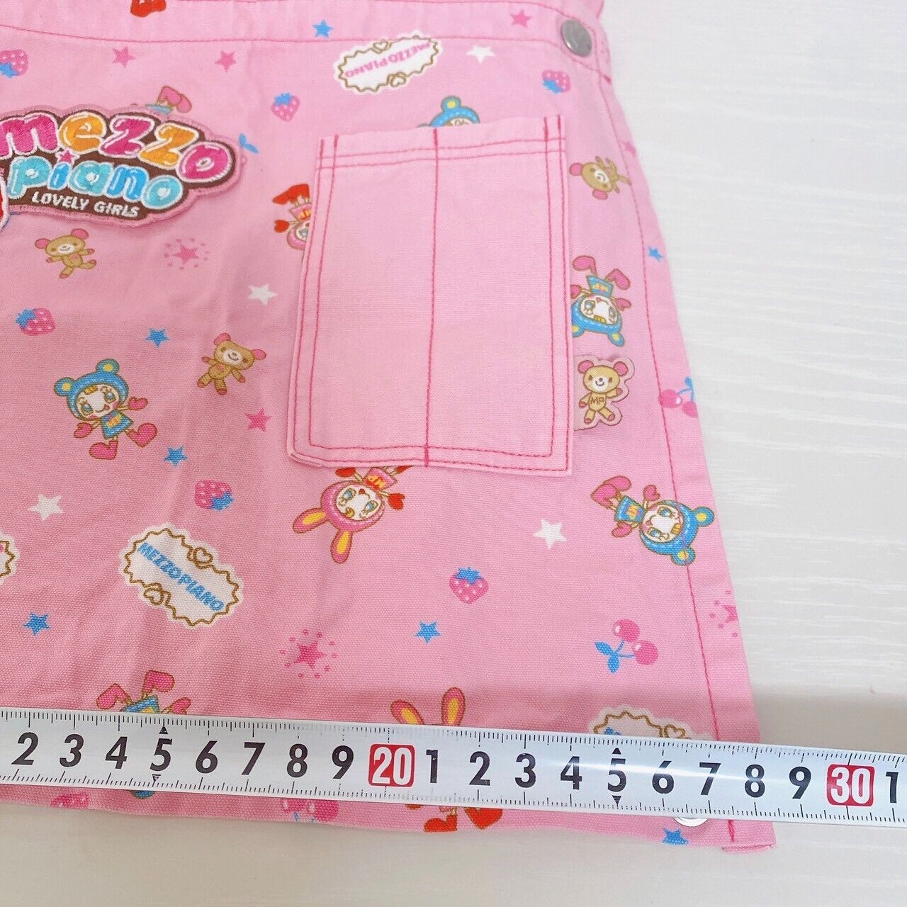 Mezzo Piano Apron 130 Pink Cherry Strawberry Berrie Chan Kids Kawaii Character