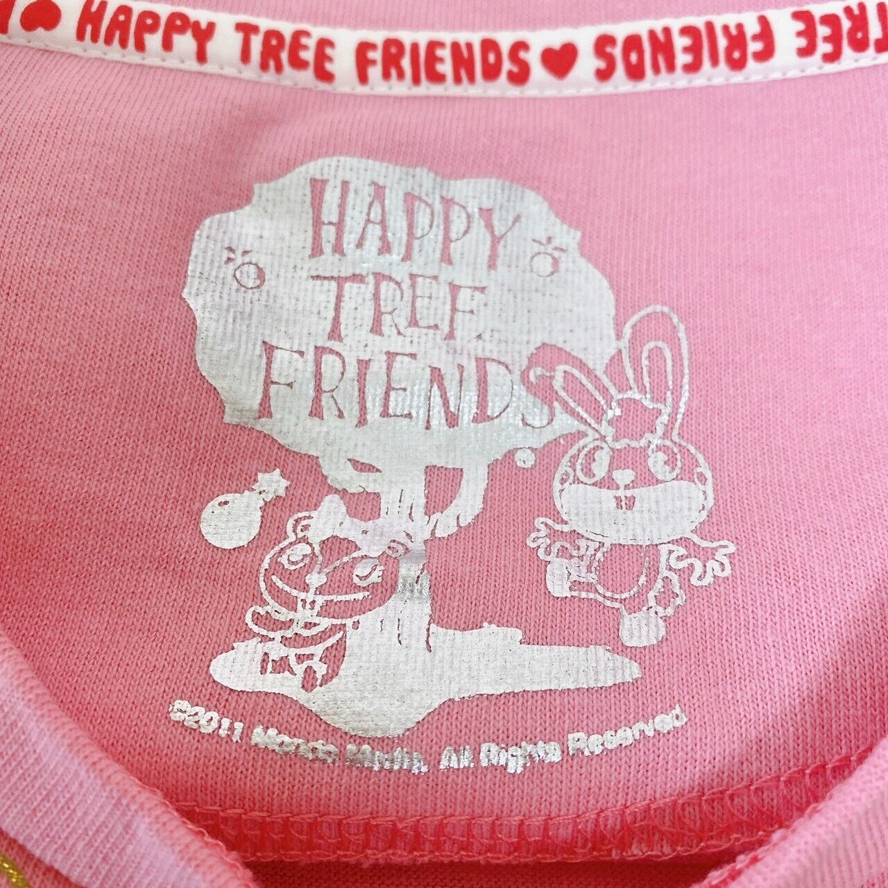 Happy Tree Friends HTF Cuddles T-shirt Pink Chains Clothes Long Sleeve Size M