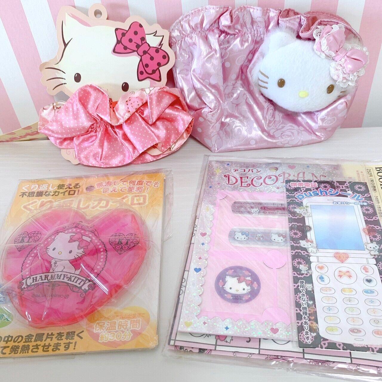 Sanrio Hello Kitty Charmmy Charmy Kitty Pouch Hair Scrunchie Goods Set 4 Pink