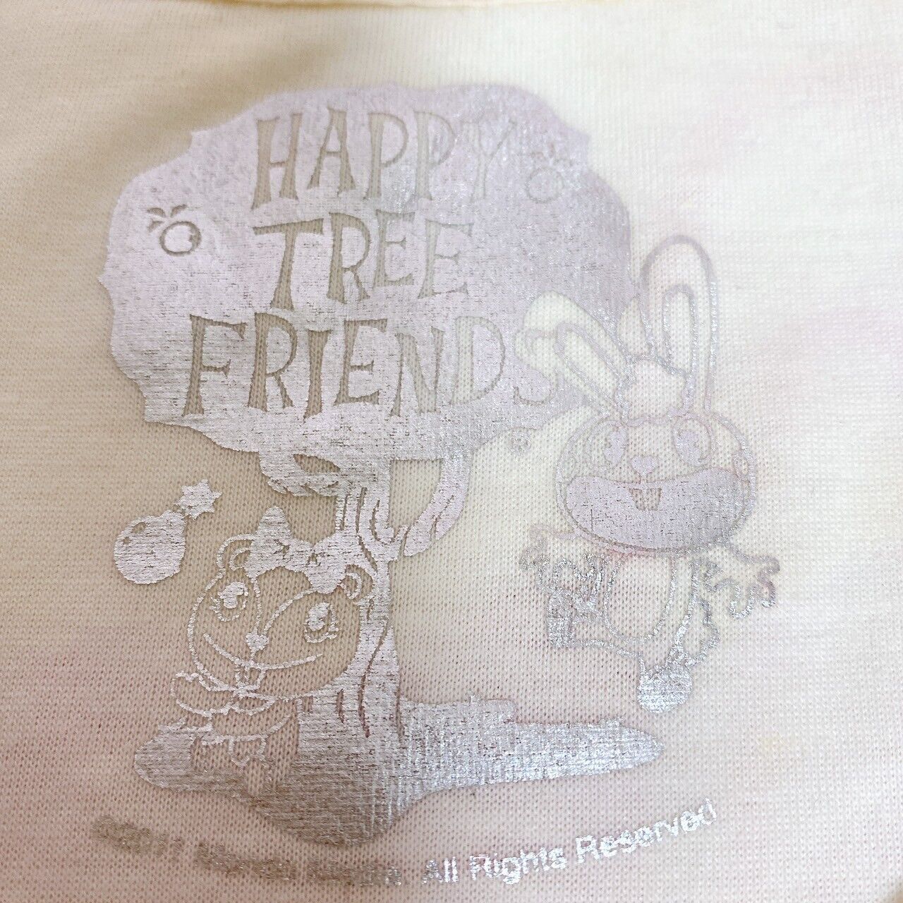 Happy Tree Friends HTF T-shirt Cuddles Heart Clothing Short Sleeve Size M White