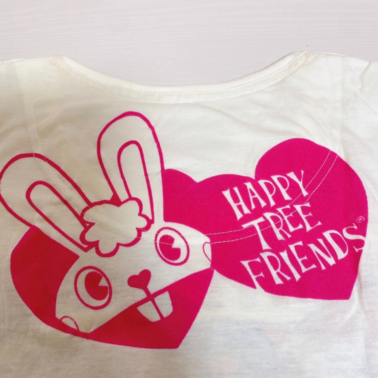 Happy Tree Friends HTF T-shirt Cuddles Heart Clothing Short Sleeve Size M White