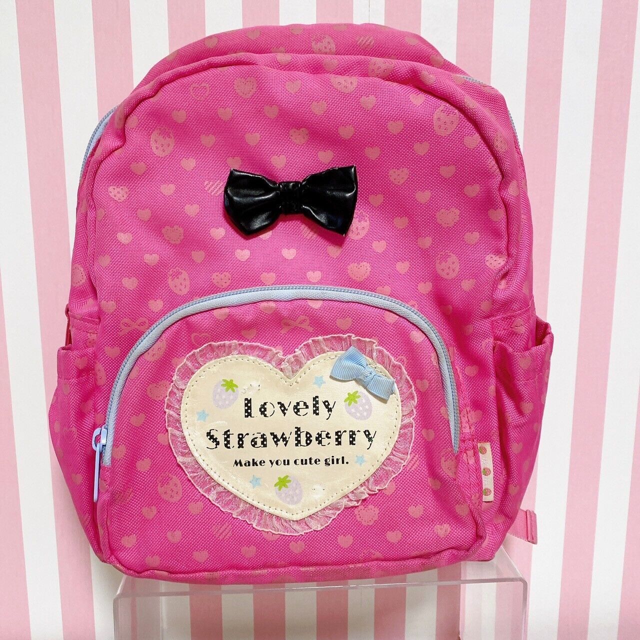 Mother Garden Rucksack Backpack School Bag Pink Ribbon Lovely Strawberry Girl