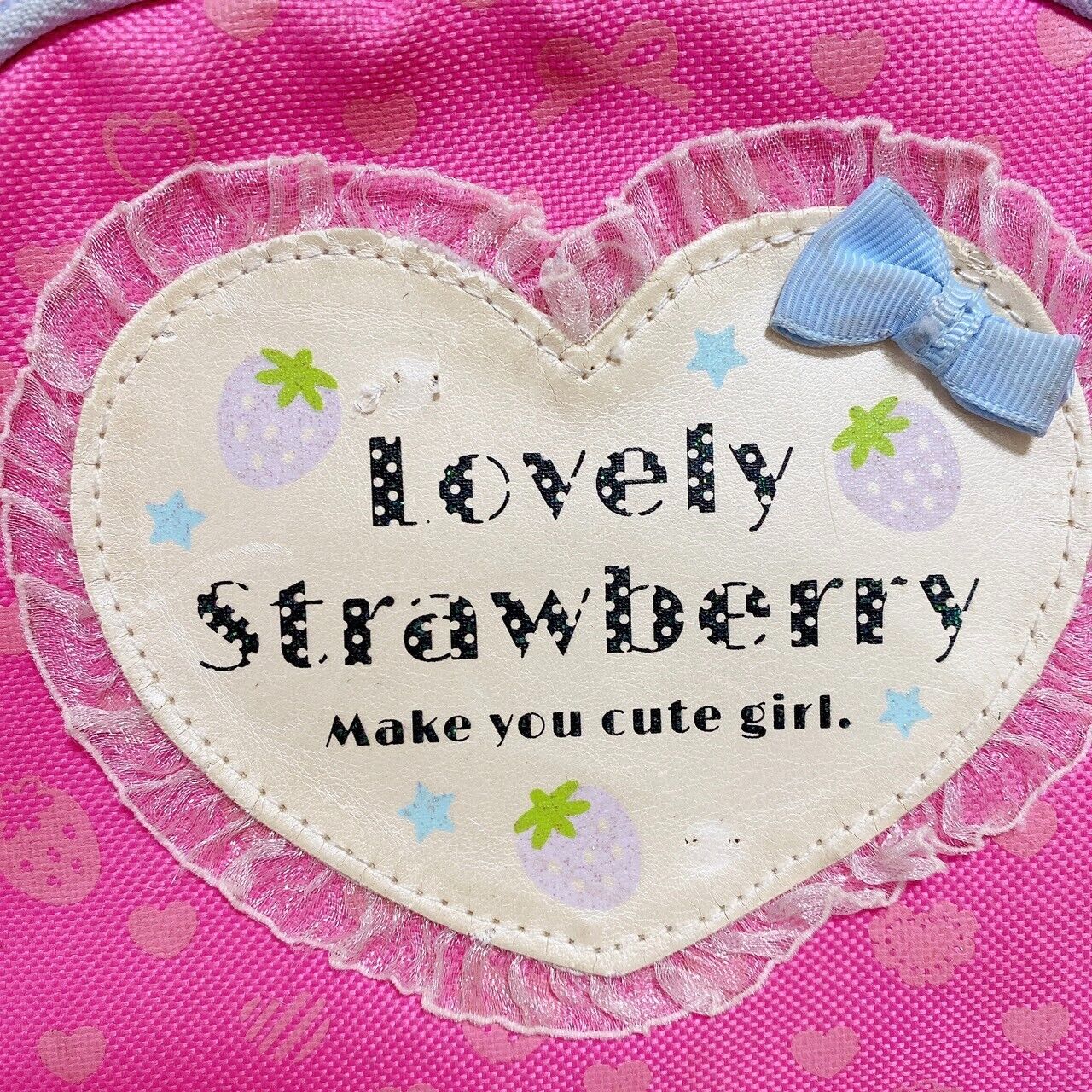 Mother Garden Rucksack Backpack School Bag Pink Ribbon Lovely Strawberry Girl