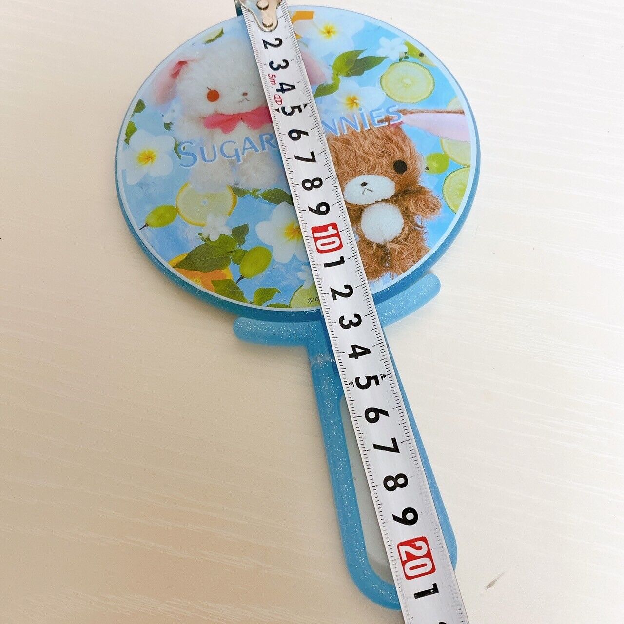 Sanrio Sugar Bunnies Hand Mirror Carrying Shirousa Kurousa Light Blue Girl Kids