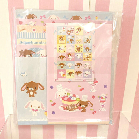 Sanrio Sugar Bunnies Letter Set Stationery Shirousa Kurousa Sweets Cake Rabbit