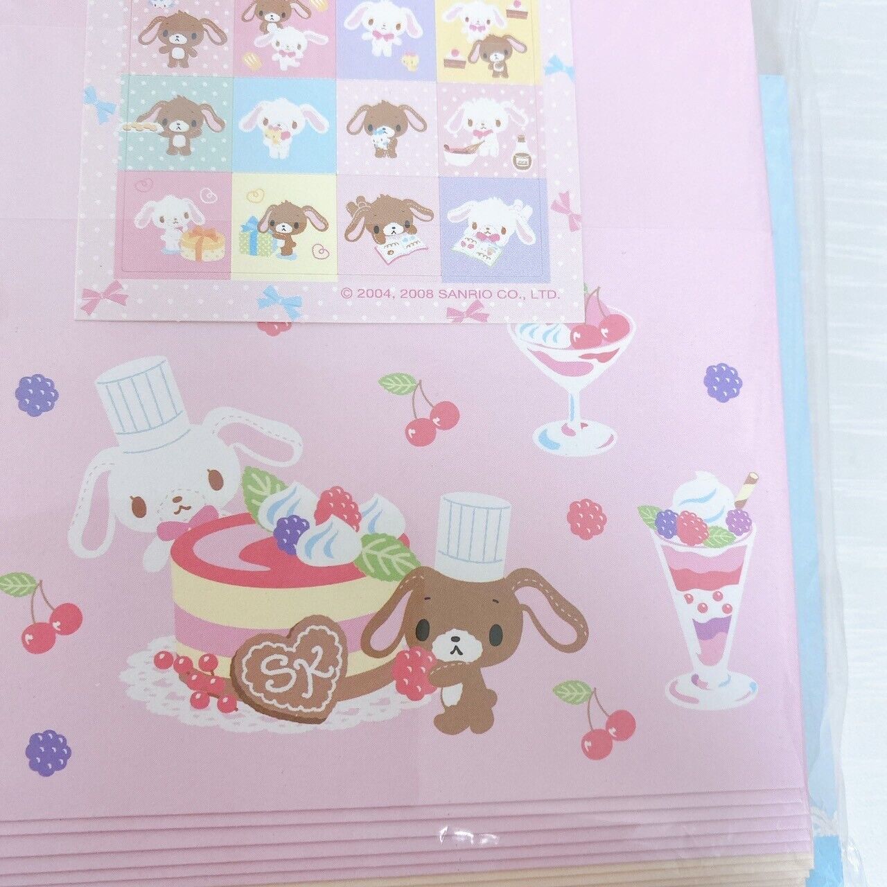 Sanrio Sugar Bunnies Letter Set Stationery Shirousa Kurousa Sweets Cake Rabbit