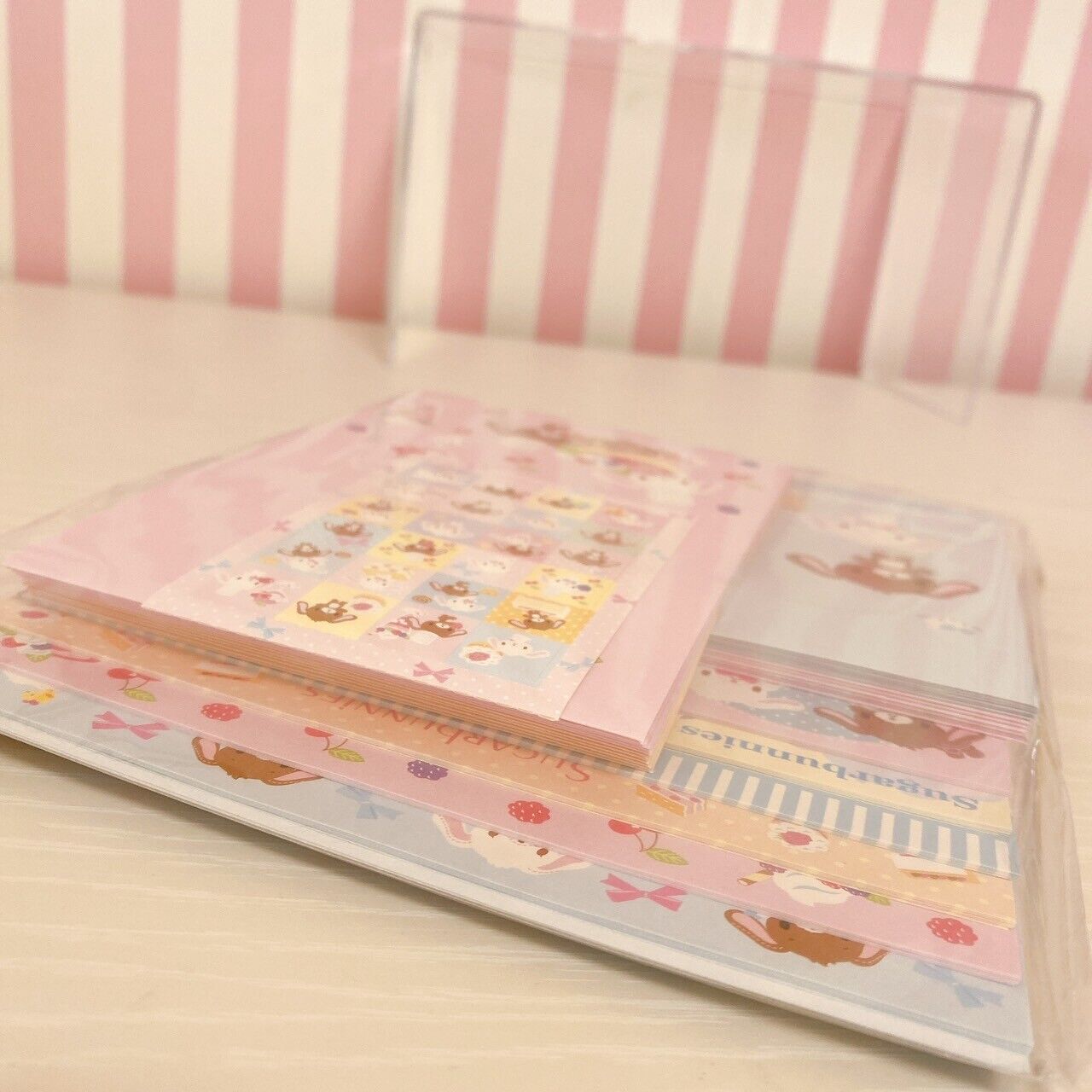 Sanrio Sugar Bunnies Letter Set Stationery Shirousa Kurousa Sweets Cake Rabbit