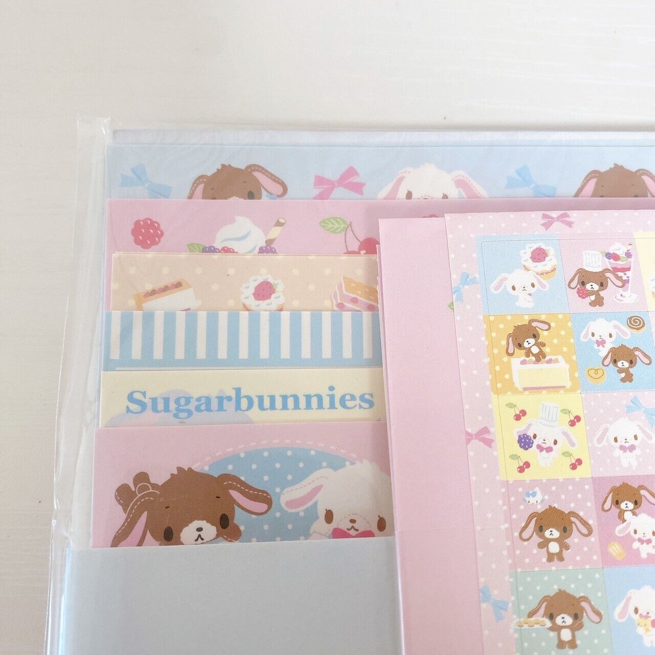 Sanrio Sugar Bunnies Letter Set Stationery Shirousa Kurousa Sweets Cake Rabbit