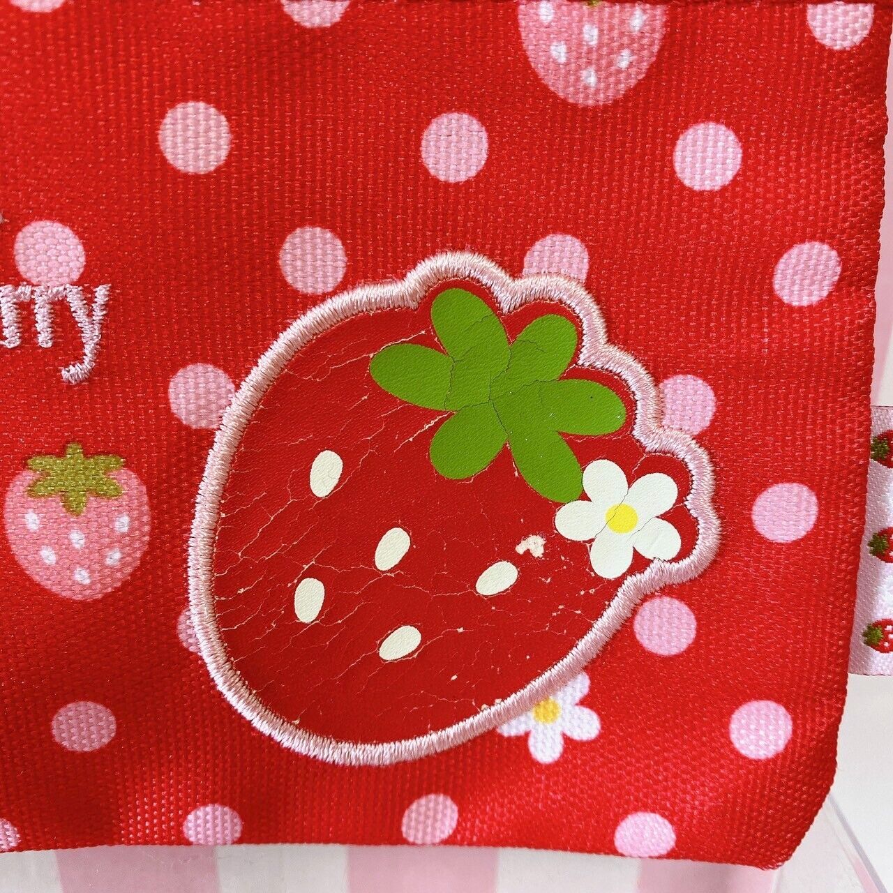 Mother Garden Strawberry Pencil Case Pouch Red Dot Plaid Cute Flower Kawaii Rare