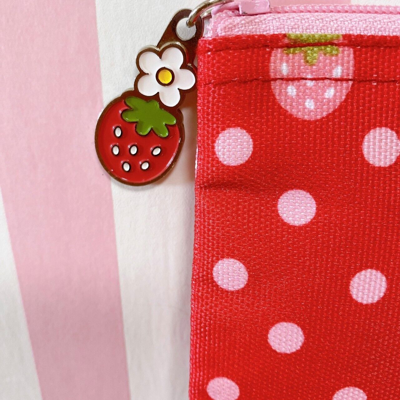 Mother Garden Strawberry Pencil Case Pouch Red Dot Plaid Cute Flower Kawaii Rare