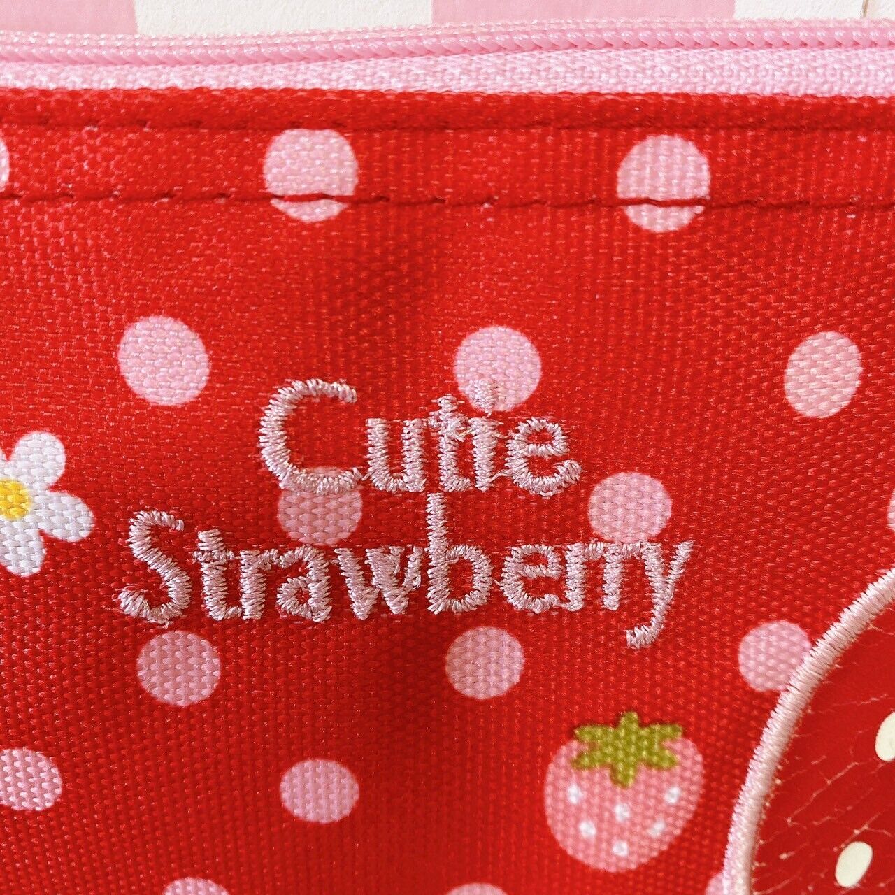 Mother Garden Strawberry Pencil Case Pouch Red Dot Plaid Cute Flower Kawaii Rare