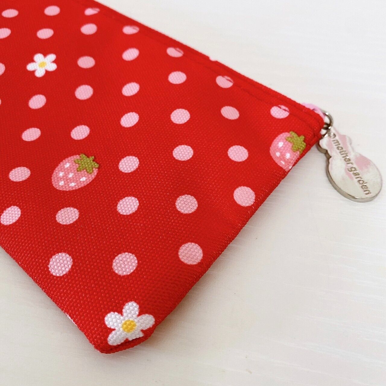 Mother Garden Strawberry Pencil Case Pouch Red Dot Plaid Cute Flower Kawaii Rare