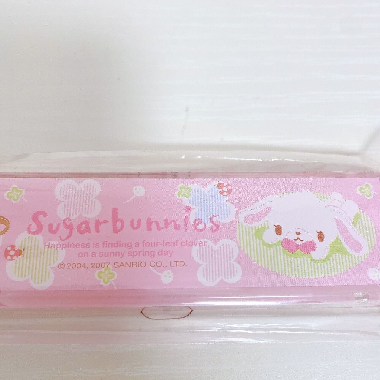 Sanrio Sugar Bunnies Spoon Case Set 2 Shirousa Kurousa Pink Clover Kawaii Rare