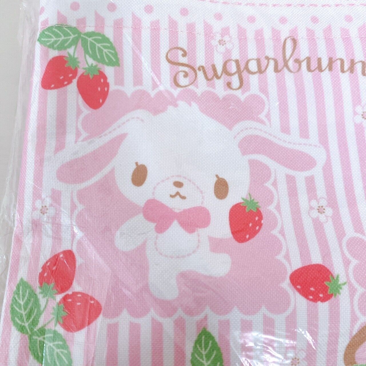 Sanrio Sugarbunnies Tote Bag Pink Strawberry Character Kawaii Bunnies Shiro Kuro