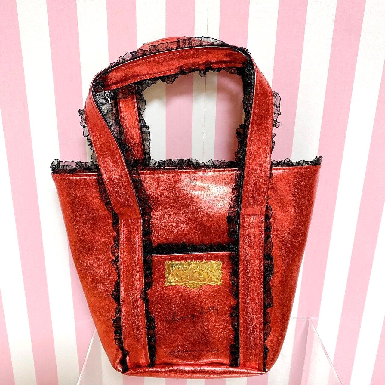 Sanrio Charmmy Charmy Kitty Walker Tote Bag Handbag Enamel Red Frill Kawaii Rare