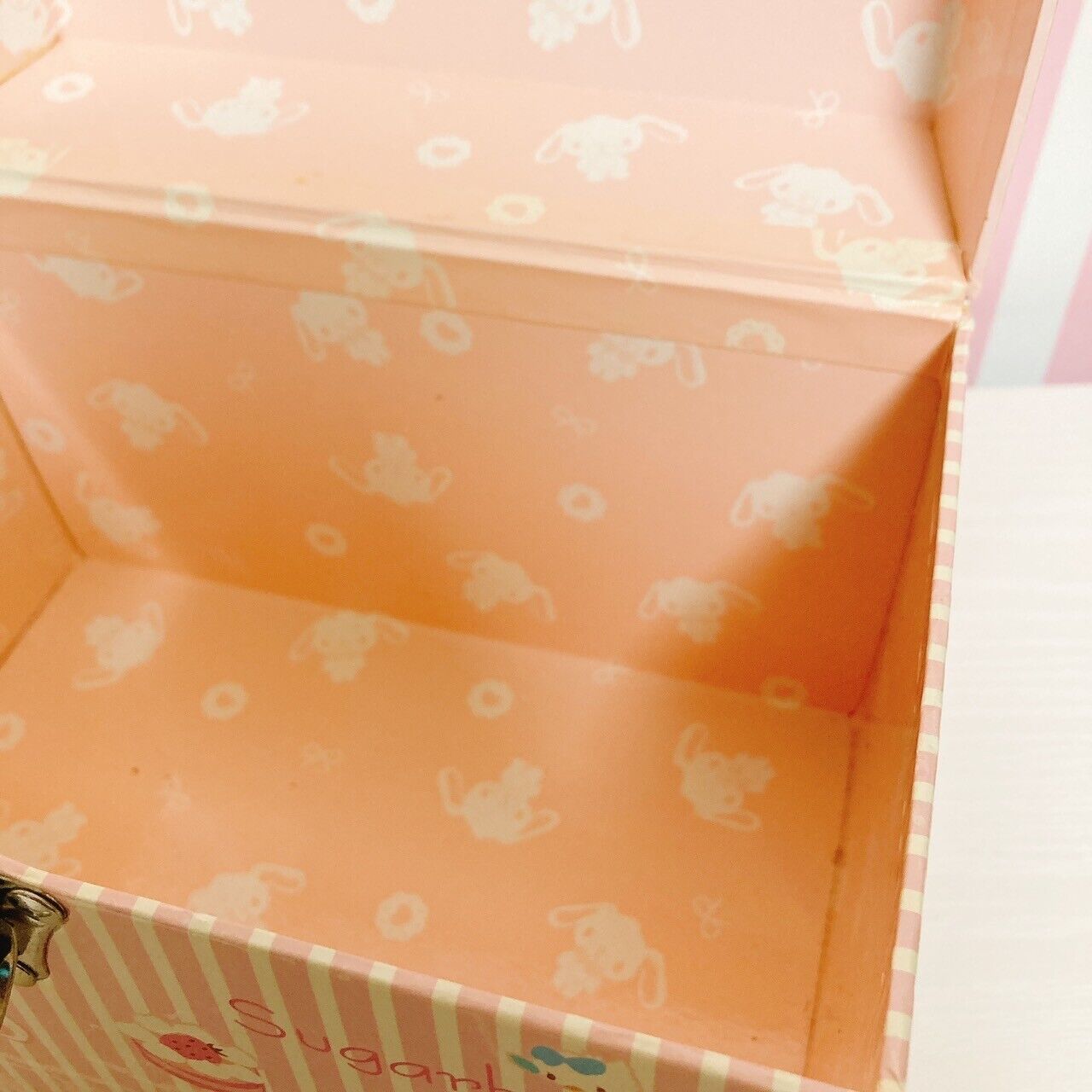 Sanrio Sugarbunnies Bunnies Box Case Paper Shirousa Kurousa Ribbon Pink Sweets