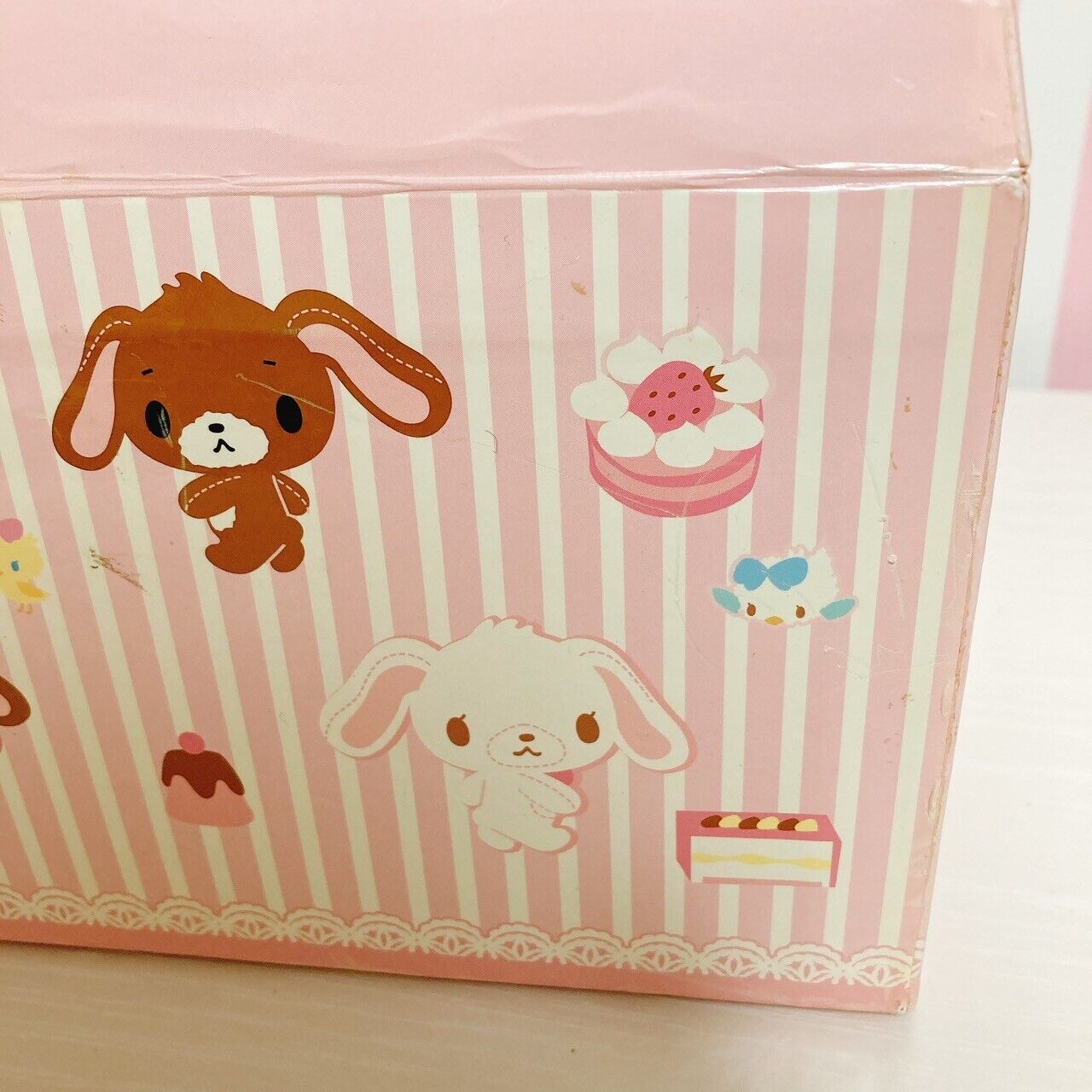 Sanrio Sugarbunnies Bunnies Box Case Paper Shirousa Kurousa Ribbon Pink Sweets