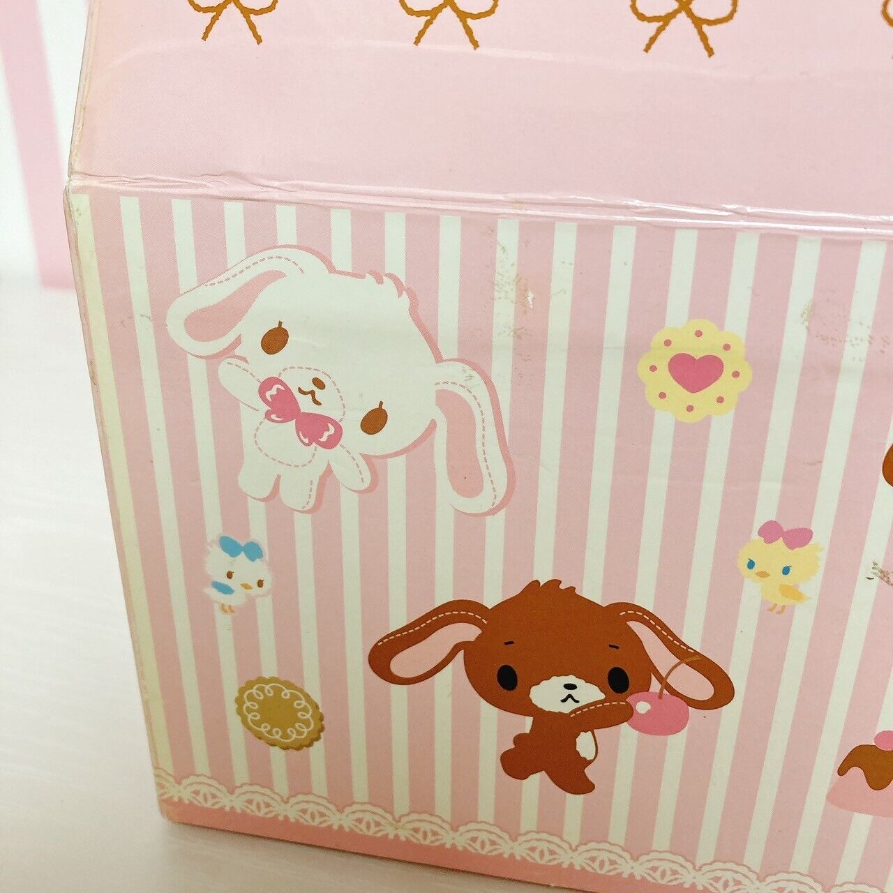 Sanrio Sugarbunnies Bunnies Box Case Paper Shirousa Kurousa Ribbon Pink Sweets