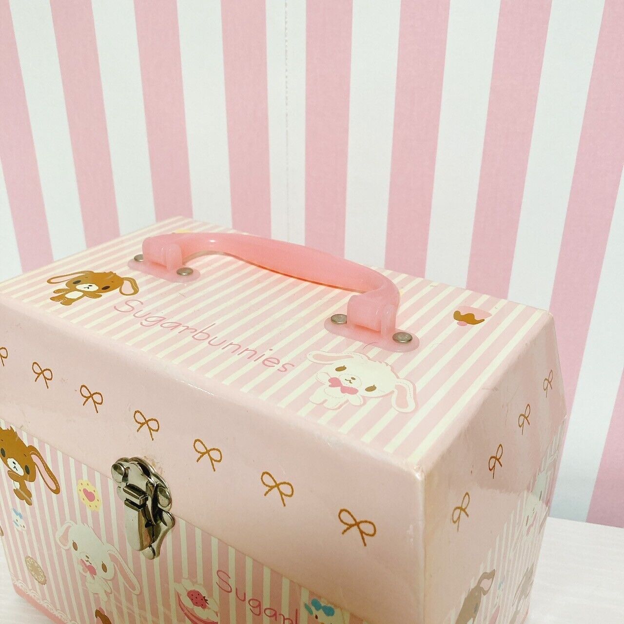 Sanrio Sugarbunnies Bunnies Box Case Paper Shirousa Kurousa Ribbon Pink Sweets