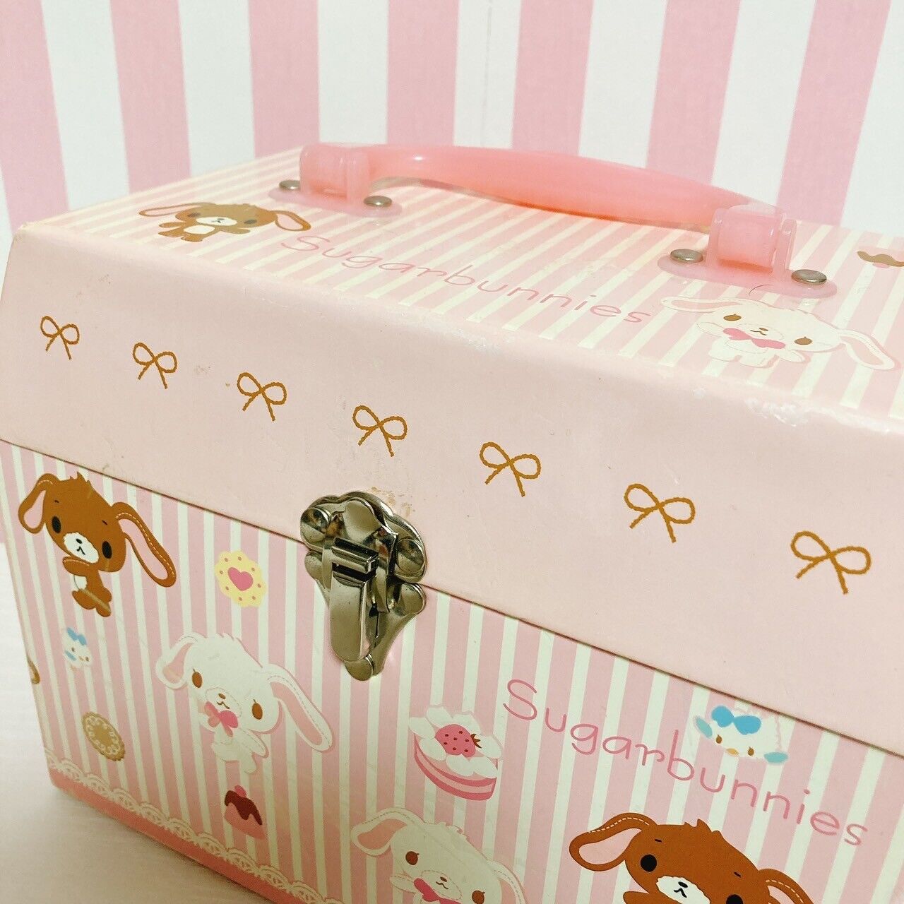 Sanrio Sugarbunnies Bunnies Box Case Paper Shirousa Kurousa Ribbon Pink Sweets