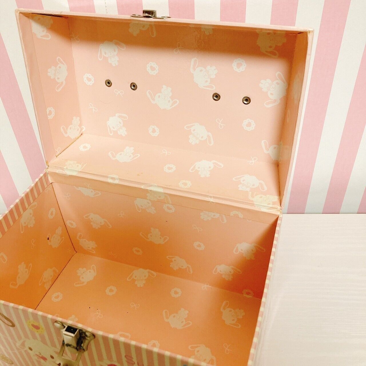 Sanrio Sugarbunnies Bunnies Box Case Paper Shirousa Kurousa Ribbon Pink Sweets